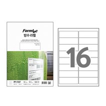 폼텍 방수 라벨 PP-3107 10매 16칸 99.1x33.9mm, 없음