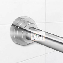 욕실 샤워 커튼봉 화장실 욕실 커튼봉 튼튼한 커텐봉 스테인레스 간편설치 다용도 압축봉 스텐 샤워커튼 고리, 고급 스텐 샤워 커튼 봉 중형 (85-140cm), 실버계열, 1개