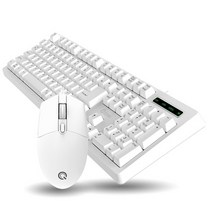 큐센 106키 배열 5버튼 2400DPI 키보드 마우스 세트 멤브레인 KM4500 Plus 화이트 USB