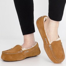 어그 UGG 여성 털스니커즈 앤슬리 양털 모카신 브라운