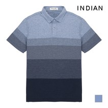 [INDIAN] 컬러블럭 반팔 카라 티셔츠_MIUASWM3372
