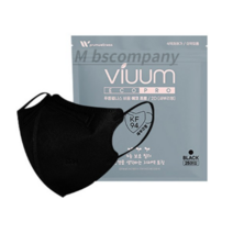 비움 에코프로 마스크 대형 KF94, Black/검정, 25개, 25개입