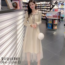 꽃소담M-419 초봄 긴팔 니트 원피스 춘추복 2021 스타일 패션 여성의 초가을 패션 스커트