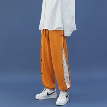 캐쥬얼 운동 단추바지 고가 조거 와이드 루즈핏 트레이닝바지 여성 봄가을 슬림핏 츄리닝바지 2762733079