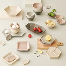 (4P 사은) 김성훈도자기 6인 홈세트 프리미엄 모던 31P 신혼그릇세트 혼수그릇, 핑크&딥그린세트