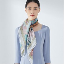 Dongwuyun 숄 실크100% 스카프 여성 스카프 큰 사각 스카프 양면 톤온톤 스카프 95cm