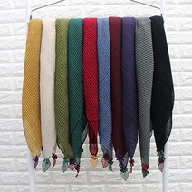 빨간초코 나뭇잎 주름 엠보 스카프 사각 가을 겨울 여성 머플러 목도리