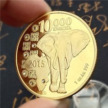 동전 기념 주화 2015 잠비아 1oz.999 동물 금화 표범 코끼리 사자 버팔로 10000 kwacha 금도금 복제 품 수집 인테리어 소품, d