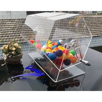 로또 박스 뽑기 케이스 추첨박스 상자 기표 보관 기부, 투명빨강