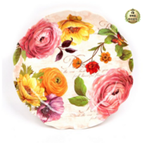 라이브잇 Xier Flower Trays 멜라민 원형 레이스쟁반 1p, 13개, 장미