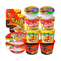 컵라면 6종 세트 왕뚜껑 2개 + 도시락 2개 + 육개장사발면 2개 + 진라면매운맛 2개 + 참깨라면 2개 + 신라면 2개, 2세트