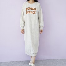빅걸스토리 빅사이즈 영문레터링 라운드 베이직 롱원피스