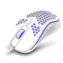 지클릭커 유선 USB 초경량 타공 무소음 게이밍 마우스 CT190, 화이트, 상세페이지 참조