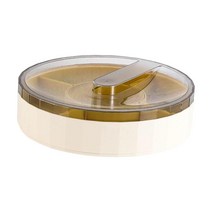 회전 스낵 너트 상자 크리 에이 티브 다기능 서빙 트레이 스토리지 컨테이너 거실 홈 웨딩을위한 5 그리드, 하얀색, 26cmx6.8cm, 플라스틱