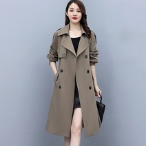 여자 봄가을 더블버튼 트렌치코트 재킷 캐주얼 미시 자켓 바바리 코트 인박카195