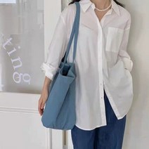 b125 데님코튼 숄더백/ 빅사이즈 에코백 토트백 데일리백