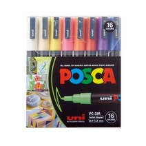 유니 포스카 마카펜 세트(1M 3M 5M 8색 12색 15색), PC-3M 16색