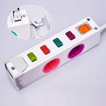 티앤씨 옆으로 디자인 멀태탭 2 USB 개별 멀티콘센트 2구 3구 4구 5구 6구 멀티탭, 옆으로 디자인멀티탭 4구 1.5M