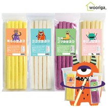 우리가스토리 대용량 코코넛쌀과자 125g(10개입)×4봉 40cm 스틱 뻥튀기 롱뻥 바나나 옥수수 자색고구마, 바나나쌀과자 125g×4봉