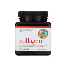 Youtheory 유씨어리 콜라겐 6000mg 120정 비타민C 아스코르브산 함유, 1개, 기본