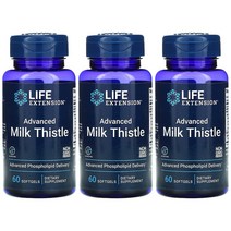 라이프 익스텐션 어드벤스드 밀크씨슬 60정 X 3팩 밀크시슬 실리마린 실리비닌 실리빈 실리포스