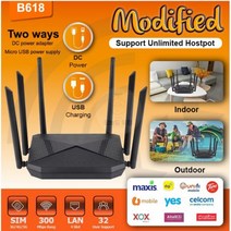 QOS VPN WPS 기능 300Mbps 네트워킹 CPE LTE 무선 모뎀 USB SIM 카드 라우터 4G 와이파이 핫스팟 컴퓨터 사무실 가정용 B618, Russia Version_EU 플러그