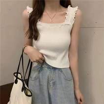 끈뷔스티에 캐주얼 레이스 조끼