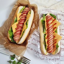 유럽식 핫도그빵 10개입 홈카페 핫도그만들기 모카번 치아바타 샌드위치 피크닉 도시락 냉동완제품 간편간식