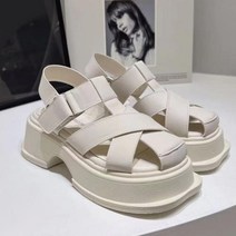 웨지 샌들 신상품 패션 여름 버클 스트랩 여성 캐주얼 슬라이드 년 신발 플랫폼 두꺼운 바닥 우아한 숙녀 플랫