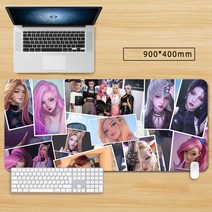 마우스 장패드 롤 리그 오브 레전드 KDA아리 큐티 캐릭터 게임 대형 마우스패드 게이밍 패드 피시 게임 굿즈, 80*30cm, 색상-03