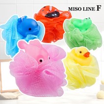 미소라인F 소리나는 동물 샤워볼 저자극 부드러운 샤워볼, 물고기, 1개