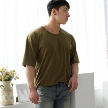 보스트핏 오버핏 U넥 유넥 스판 무지 반팔티셔츠 4color