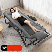 캠핑야전침대 글램핑 야외 경량 1인침대 접이식 야근, 흑백 스트립+측면 포켓