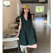 반바지 나시 멜빵바지 점프슈트 오버핏 팬츠
