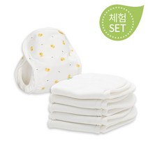 [무루땅콩기저귀] [무루]소형 1단계 체험세트(방수커버1장+땅콩기저귀5장), 기저귀커버사이즈:소형 / 기저귀커버종류:병아리