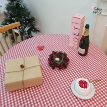 테코 방수식탁보 테이블보 다용도 체크 4인 6인 원형 무늬 예쁜 캠핑 감성 피크닉 매트 돗자리 맞춤 제작, 옐로우