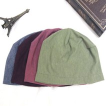 원더풀데이즈 무지수면비니 4color 순면 항암모자 암환자 탈모 두건 봄여름 나이트캡 수면헤어캡