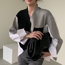 난닝구 여성용 라뉴드 셔츠배색 가디건