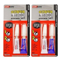 록앤록 투명 순간 접착제 + 프라이머 세트, 2개입
