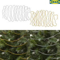 이케아 빈테르핀트 크리스마트 트리 장식 진주 가랜드 5m, 색상, 골드