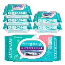 기본에 세균닦는 행주 티슈 캡형, 80매, 6팩