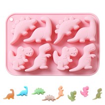 모양틀 입체 두꺼운 월병 3d 공룡 실리콘 퐁당 금형 케이크 초콜릿 캔디 퐁당 캔들 비누 공예 케이크 금형 베이킹 diy 케이크 금형 몰드 가정용 베이킹, 분홍
