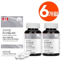 캐나다 산 프리미엄 마그네슘 400 신경 근육 기능 유지에 도움 고함량 마그내슘 마그네숨 마그내숨 보충제 식약청 인증 (+사은품 증정), 2개, 90정