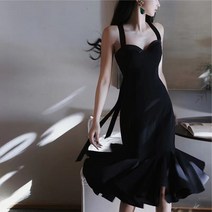 Mayfox 블랙 나시 원피스 봄옷 고급 머메이드 스커트