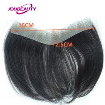 자연스러운 남자가발 부분가발 V 정면 Toupee 얇은 피부 PU 0.05-0.14mm VLoop 남자 가발 인도 인간의 머리카락 교체 시스템 6 인치 헤어 피스 자연 색상 100, [02] 2.5cmx16cm, [01] 6 inches Toupee