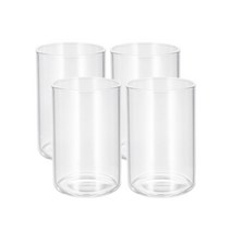 투명 일자 내열 강화 유리컵, 4개, 345ml