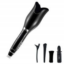 바람고데기 자동 헤어 컬러 롤러 에어 스핀 N 컬 무선 USB 충전 컬 1 인치 세라믹 회전 경기자 매직 헤어 컬링 봉고데기, 중국, 검정, 우리