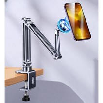 알루미늄 맥세이프 침대 휴대폰 태블릿거치대 360도 회전 마그네틱 고정, 알루미늄합금거치대