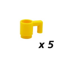 중국레고 호환 도시 MOC 벽돌 부품 빌딩 블록 장교 가구 액세서리 키트 DIY 완구 노트북 컴퓨터 컵 전화 가, 11 5pcs yellow cup