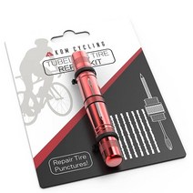 KOM Cycling 튜브리스 타이어 수리 키트 자전거용 8가지 색상! 산악 자전거 및 로드 펑크 수정 (레드 (CO2 팽창기가 있는 PRO)) 5545903477, Red, Red, 1개
